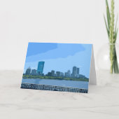 Boston Skyline Charles River Gemälde Karte (Vorderseite)