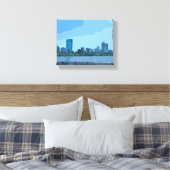 Boston Skyline Charles River Gemälde Leinwanddruck (Insitu (Schlafzimmer))