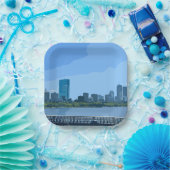 Boston Skyline Charles River Gemälde Pappteller (Party)