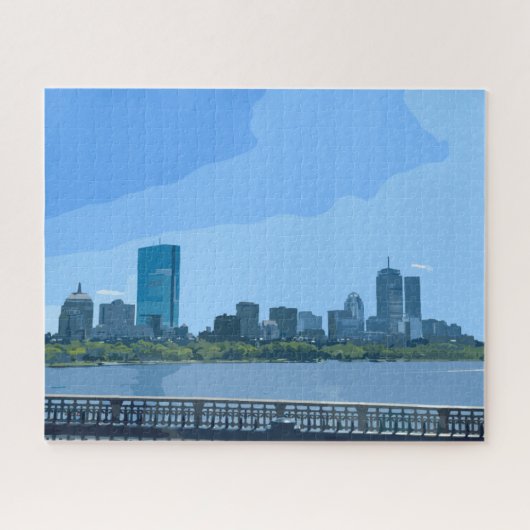 Boston Skyline Charles River Gemälde Puzzle (Horizontal)