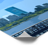 Boston Skyline Charles River Painting Poster (Ecke)