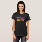 Boston Skyline City Town Massachusetts State US Am T-Shirt (Vorne ganz)