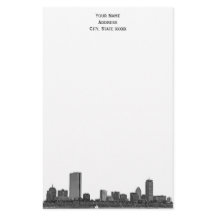 Boston Skyline Etched 01 Stationery
