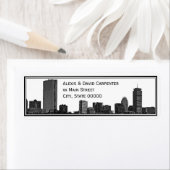 Boston Skyline Etched Gerahmte H-Rücksendeadresse (Insitu)