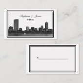 Boston Skyline Etched Gerahmte Platzkarten (Vorne/Hinten)
