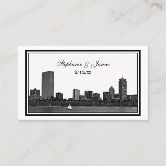 Boston Skyline Etched Gerahmte Platzkarten