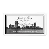 Boston Skyline Etched Gerahmtes H Wine Label (Vorne)