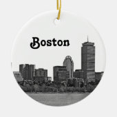 Boston Skyline Etched Keramik Ornament (Vorne)