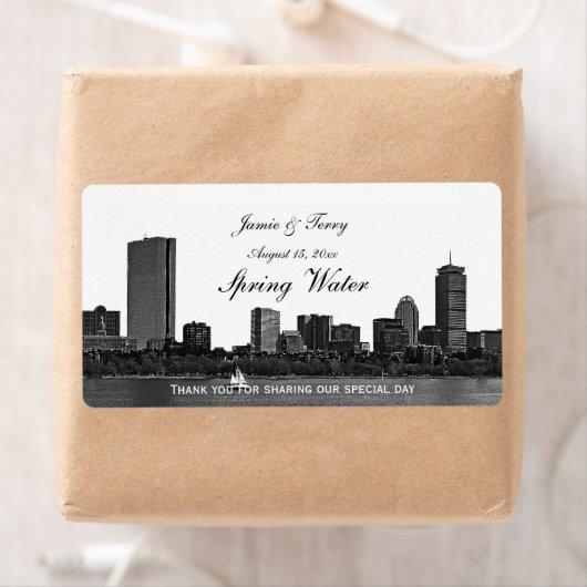 Boston Skyline Etwas H #2 Wasserflasche (Insitu)