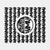 Boston Skyline Fleecedecke (Vorderseite (Horizontal))