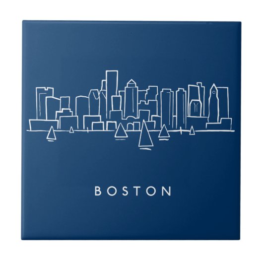 Boston-Skyline Fliese (Vorderseite)