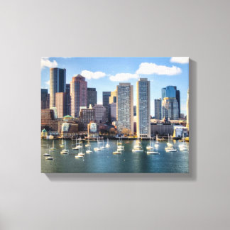 Boston skyline from waterfront leinwanddruck