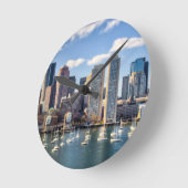 Boston skyline from waterfront runde wanduhr (Winkel)
