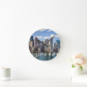 Boston skyline from waterfront runde wanduhr (Zuhause)