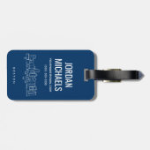 Boston-Skyline Gepäckanhänger (Rückseite horizontal)