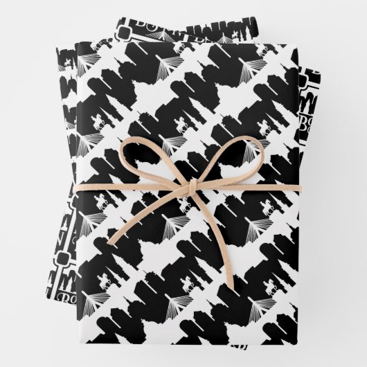 Boston Skyline Geschenkpapier Set (Beispiel)
