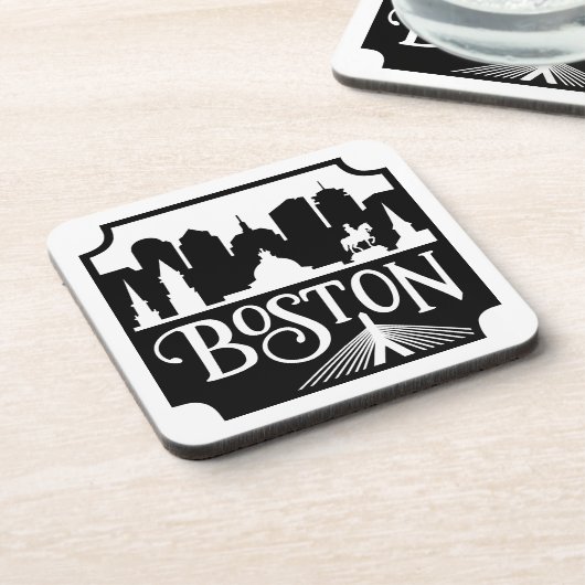 Boston Skyline Getränkeuntersetzer (Linke Seite)