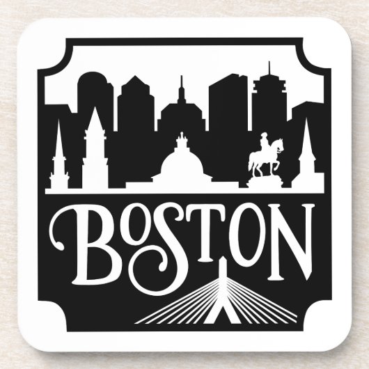 Boston Skyline Getränkeuntersetzer (Vorderseite)