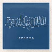 Boston-Skyline Glasuntersetzer (Vorderseite)