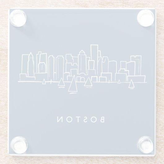 Boston-Skyline Glasuntersetzer (Rückseite)
