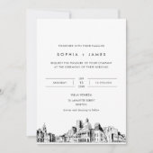 Boston Skyline Hochzeitseinladung mit Foto Einladung (Vorderseite)