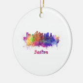 Boston skyline im Watercolor Keramikornament (Links)