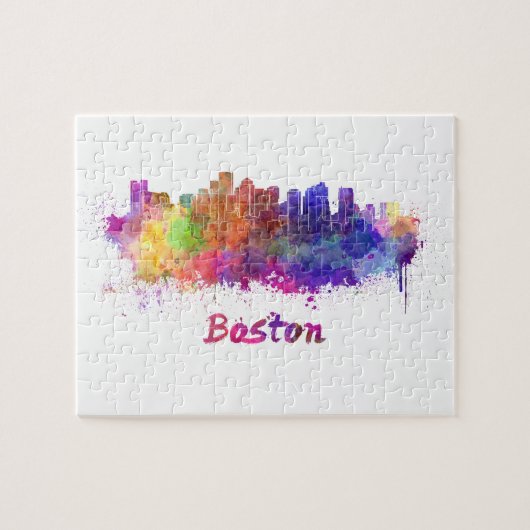 Boston skyline im Watercolor Puzzle (Horizontal)