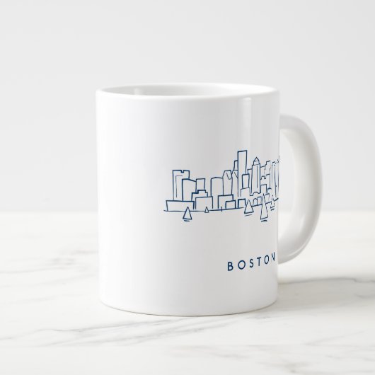 Boston Skyline Jumbo-Tasse (Vorderseite Rechts)