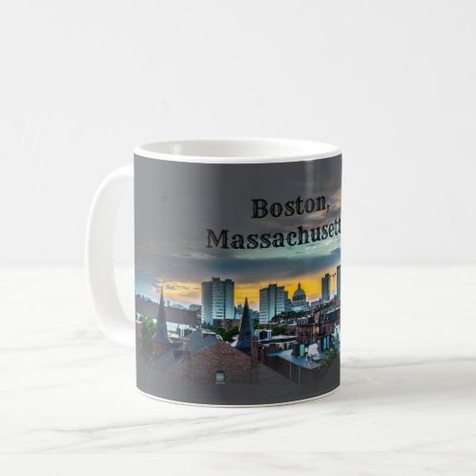 Boston Skyline - Kaffee-Tasse Kaffeetasse (Vorderseite Links)