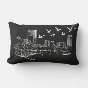 Boston Skyline Kissen Für Draußen