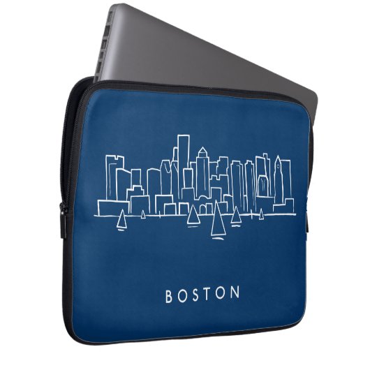 Boston-Skyline Laptopschutzhülle (Vorne Rechts)