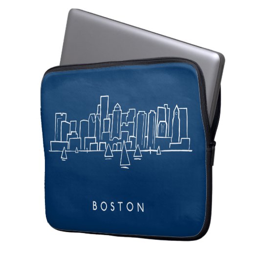 Boston-Skyline Laptopschutzhülle (Vorderseite Links)