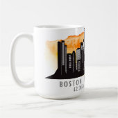 Boston Skyline Latitude und Längengrad Kaffeetasse (Links)
