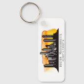 Boston Skyline Latitude und Längengrad Schlüsselanhänger (Vorderseite)