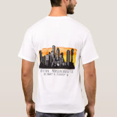 Boston Skyline Latitude und Längengrad T-Shirt (Rückseite)