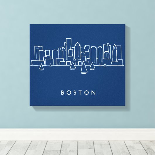 Boston Skyline Leinwanddruck (Insitu (Holzboden))