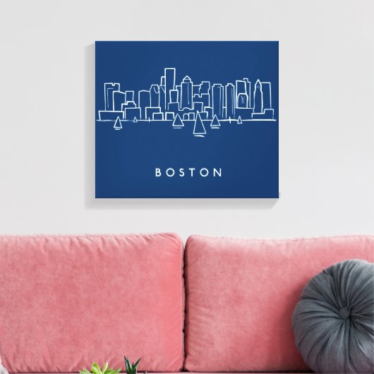 Boston Skyline Leinwanddruck (Insitu (Wohnzimmer))
