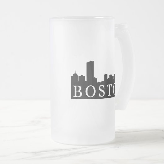 Boston-Skyline Mattglas Bierglas (VorderseiteRechts)