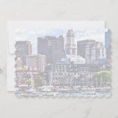 Boston Skyline mit Custom House Tower Einladung (Rückseite)