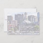 Boston Skyline mit Custom House Tower RSVP Karte (Rückseite)
