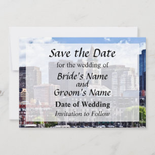 Boston Skyline mit Custom House Tower Save-the-Dat Save The Date