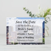 Boston Skyline mit dem Rettetest des Custom House Save The Date (Stehend Vorderseite)