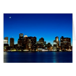 Boston-Skyline mit Mond