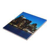 Boston-Skyline mit Mond Fliese (Seite)