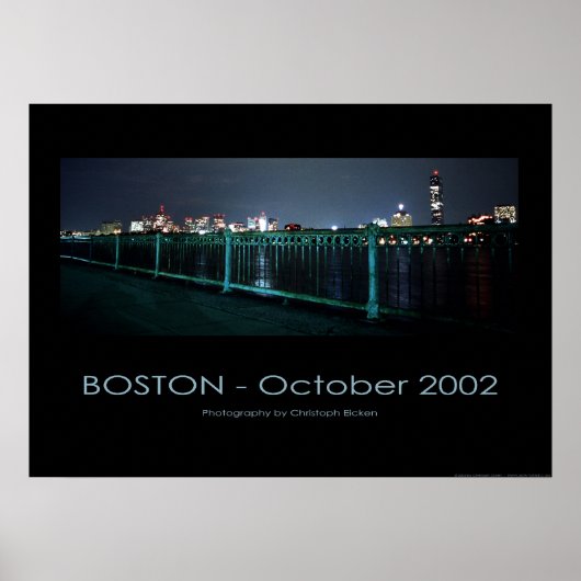 Boston - Skyline@night Poster (Vorne)