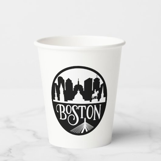 Boston Skyline Pappbecher (Vorderseite)