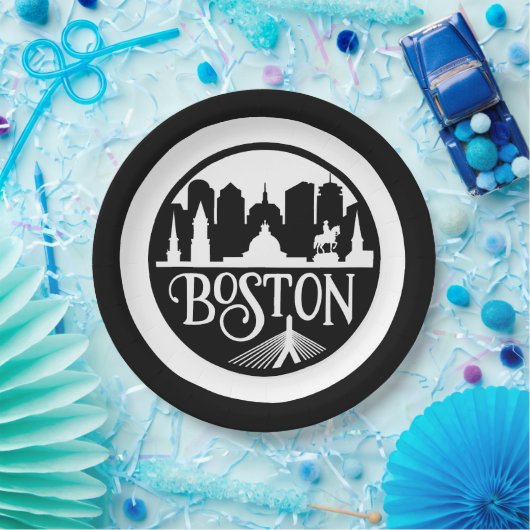 Boston Skyline Pappteller (Party)