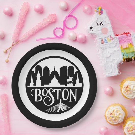 Boston Skyline Pappteller (Party)
