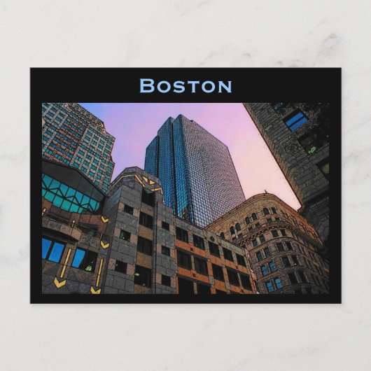 Boston Skyline Postcard Postkarte (Vorderseite)