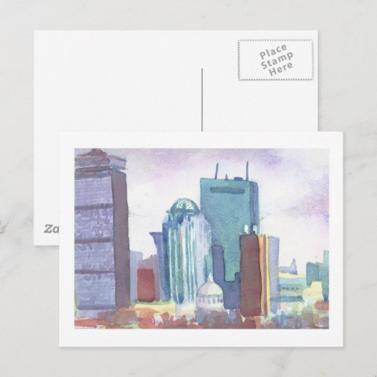 Boston Skyline Postcard Postkarte (Vorne/Hinten)